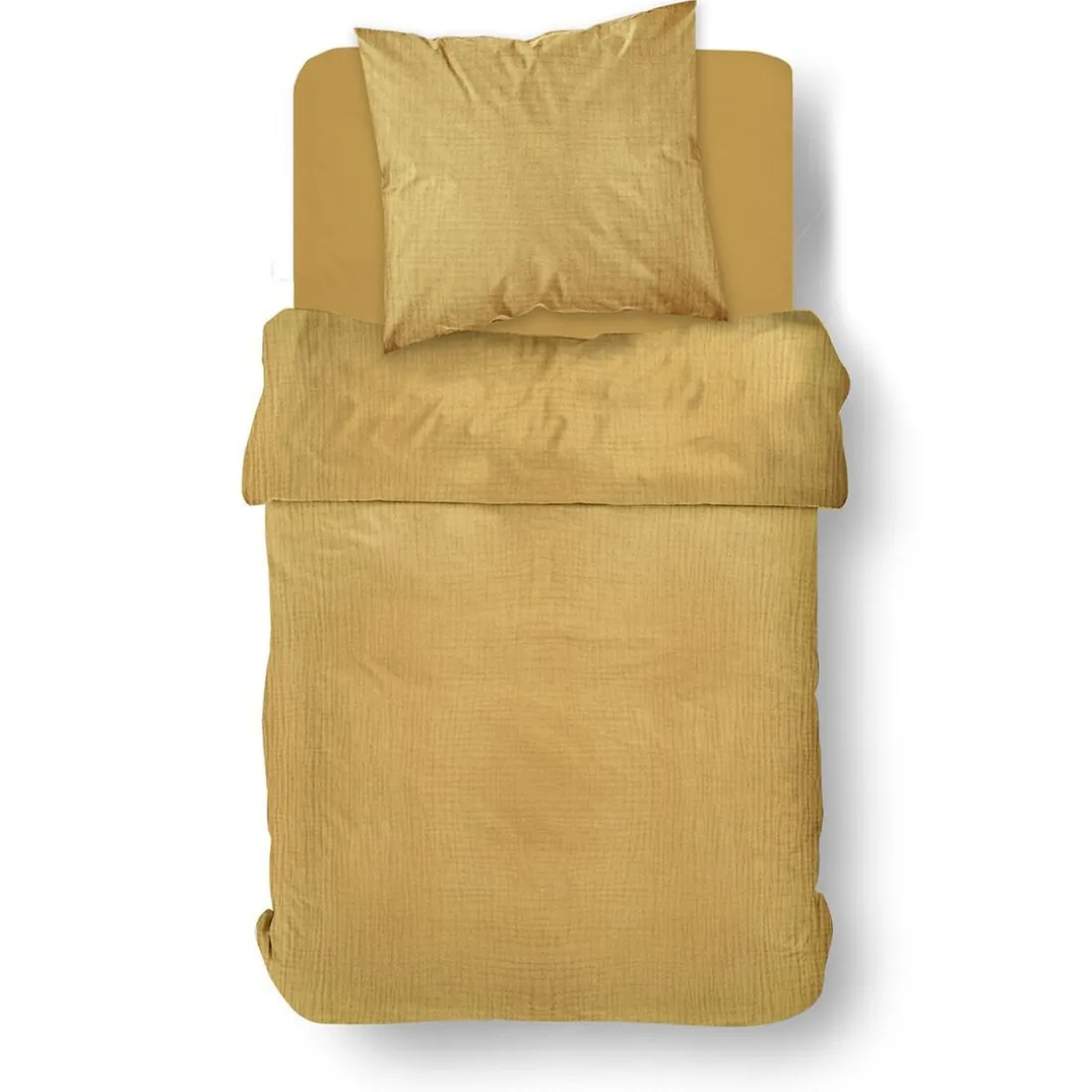 Housse de couette en gaze de coton 150g/m² WEB ocre