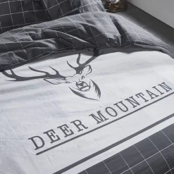 Housse de couette Gris Coton 57fils Deer Mountain TODAY Montagne
