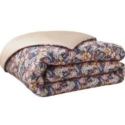 Housse de couette imprimée en satin de coton, Folk-flowers