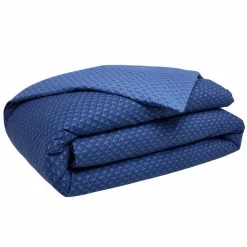 Housse de couette imprimée en bambou CAMILLE Bleu marine