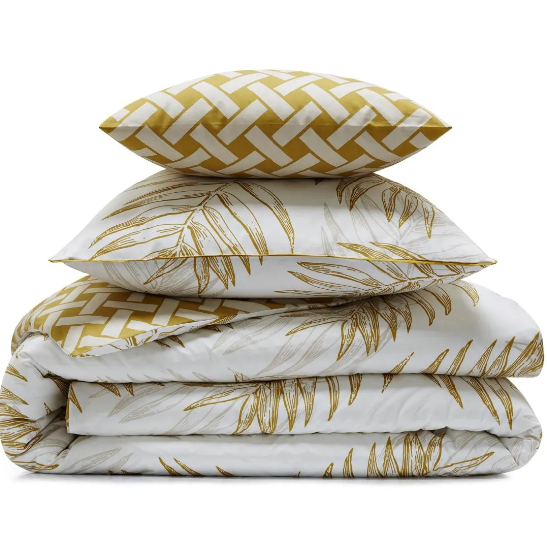 Housse de couette PALRI tropical jaune doré