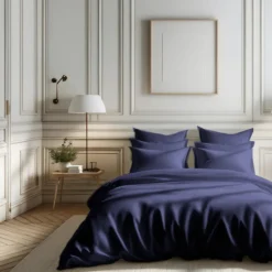 Housse de couette percale de coton TERTIO® - Bleu Indigo