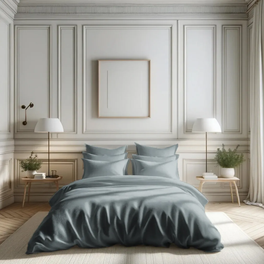 Housse de couette percale de coton TERTIO® - Gris perle