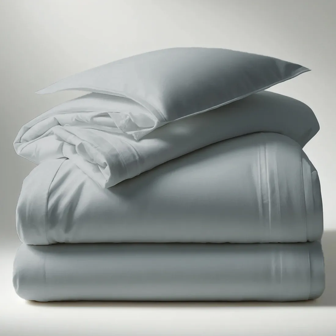 Housse de couette percale de coton TERTIO® - Gris perle