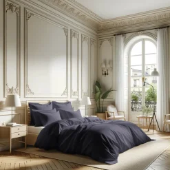 Housse de couette percale de coton TERTIO® - Anthracite