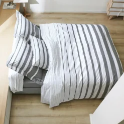 Housse de couette percale GRAND LARGE Acier