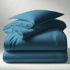 Housse de couette polycoton TERTIO® - Bleu Canard