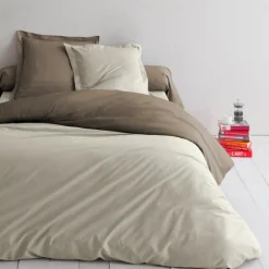 Housse de couette polycoton TERTIO® - Lin/Taupe
