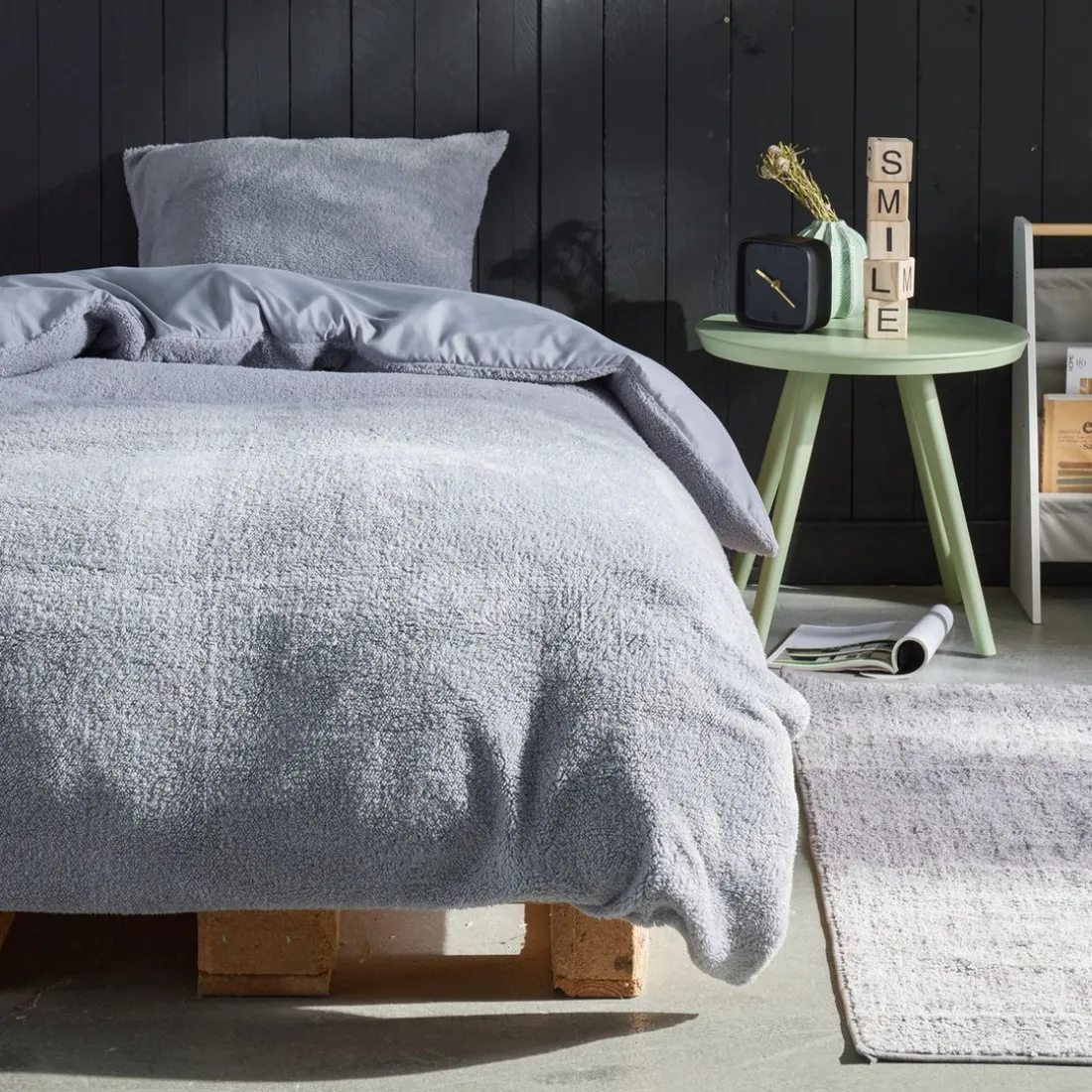 Housse de couette Polyester TEDDY BIEN AU CHAUD Acier