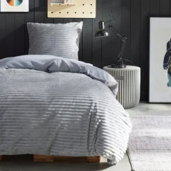 Housse de couette Polyester RIBBED Acier