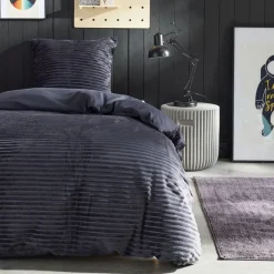 Housse de couette Polyester RIBBED Fusain