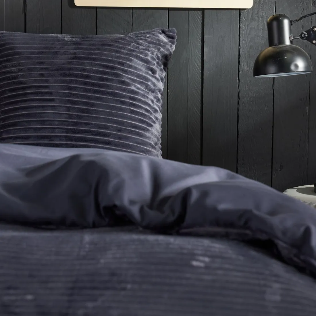 Housse de couette Polyester RIBBED Fusain