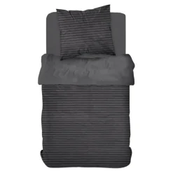 Housse de couette Polyester RIBBED Fusain