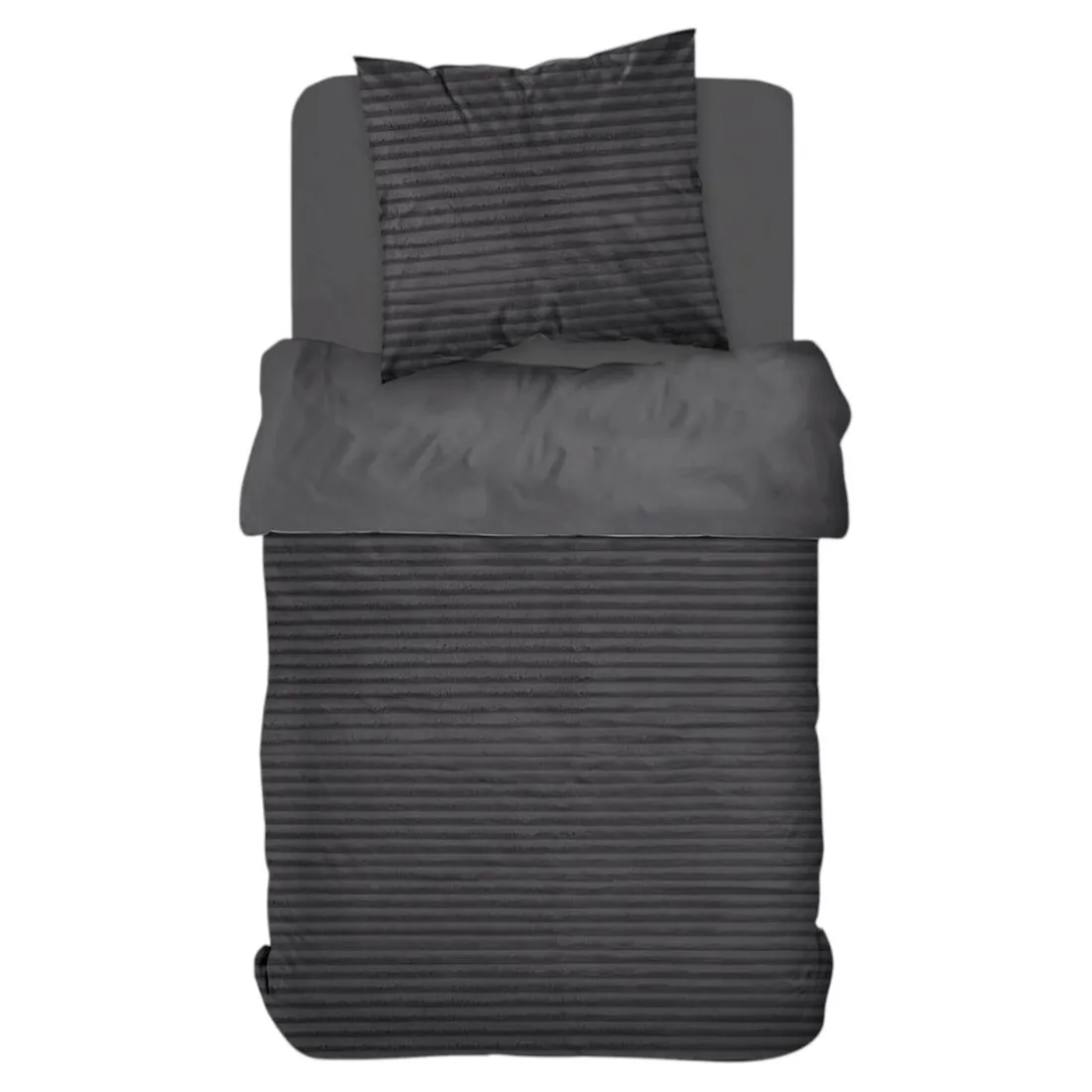 Housse de couette Polyester RIBBED Fusain
