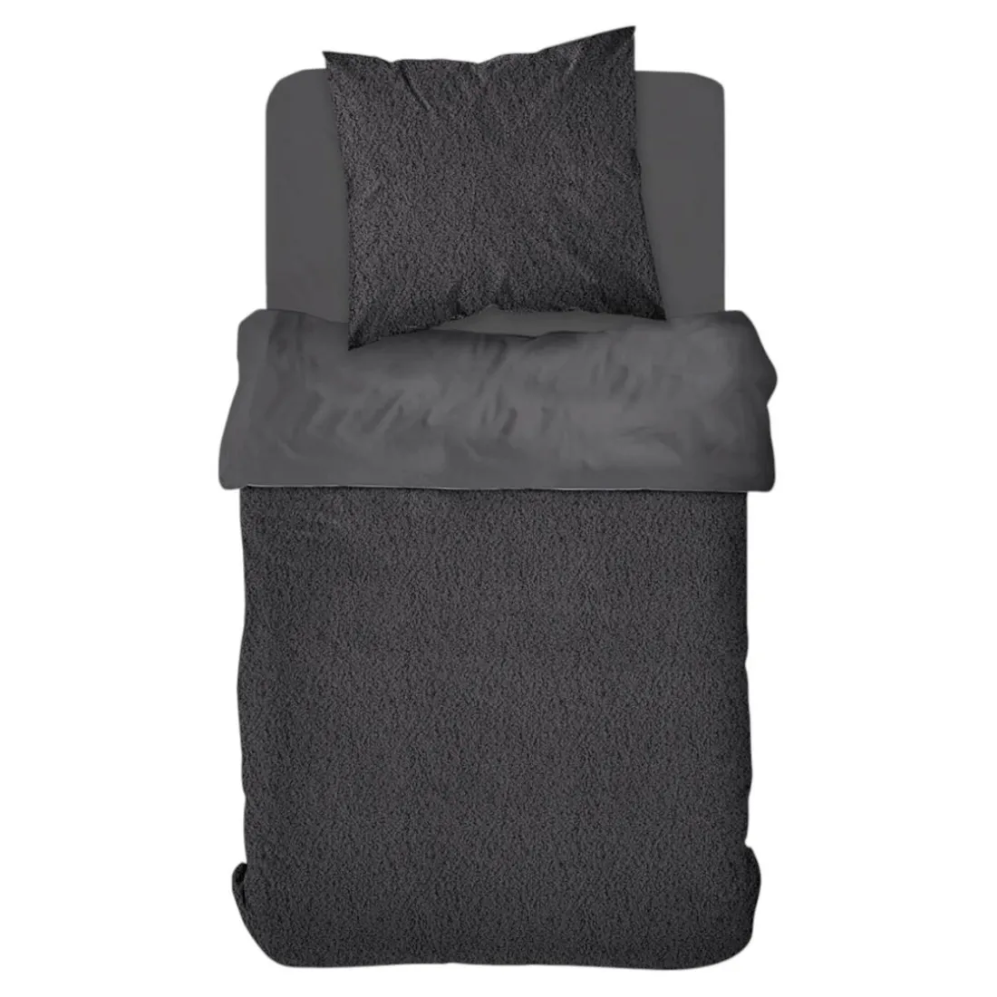 Housse de couette Polyester TEDDY BIEN AU CHAUD Fusain