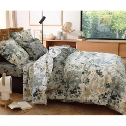 Housse de couette réversible CYANO multicolore en coton