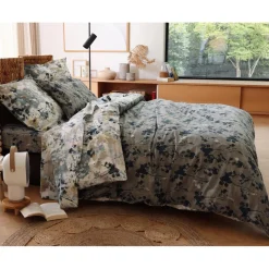 Housse de couette réversible CYANO multicolore en coton