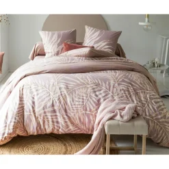 Housse de couette réversible en coton LAURE rose