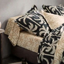 Housse de couette TOURISME palmiers design, beige en coton