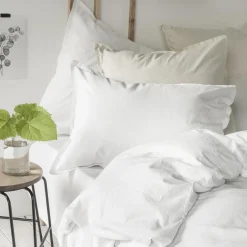 Housse de couette unie en coton lavé, Made in France, SOFT LINE, gris mastic