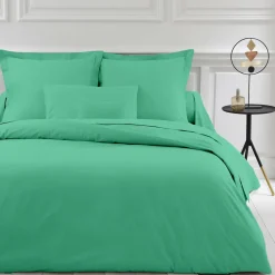 Housse de couette unie polycoton TERTIO® - Vert Eucalyptus