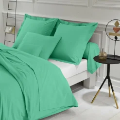 Housse de couette unie polycoton TERTIO® - Vert Eucalyptus