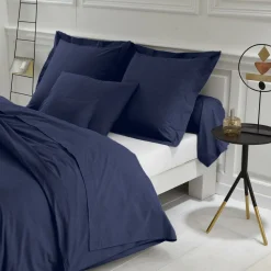 Housse de couette unie polycoton TERTIO® - Bleu Indigo