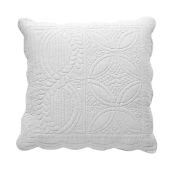 Housse de coussin boutis en coton BAILLARGUES blanc