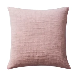 Housse de coussin en gaze de coton CL.WELLS rose poudré
