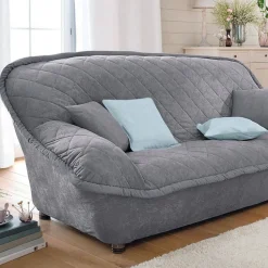 Housse fauteuil, canapé en microfibre-gris