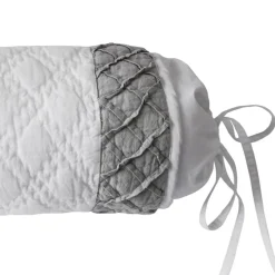 Housse polochon 50xdiam.15 - Blanc - Gris