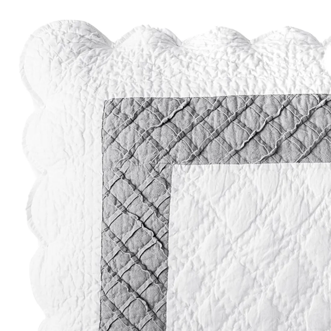 Housse polochon 50xdiam.15 - Blanc - Gris