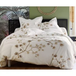 Housses de couette réversible MILA blanche en coton