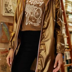Imperméable à capuche RAINY LONG bronze
