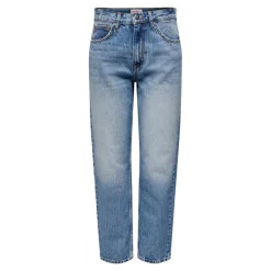 Jean coupe droite bleu en coton Yael