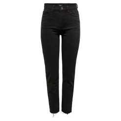 Jean coupe droite noir en coton Mia