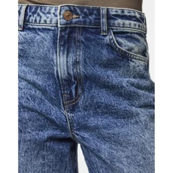 Jean droit taille haute en coton Selma bleu Amy