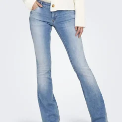 Jean flare Blush bleu en coton Sofia