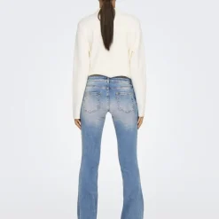 Jean flare Blush bleu en coton Sofia