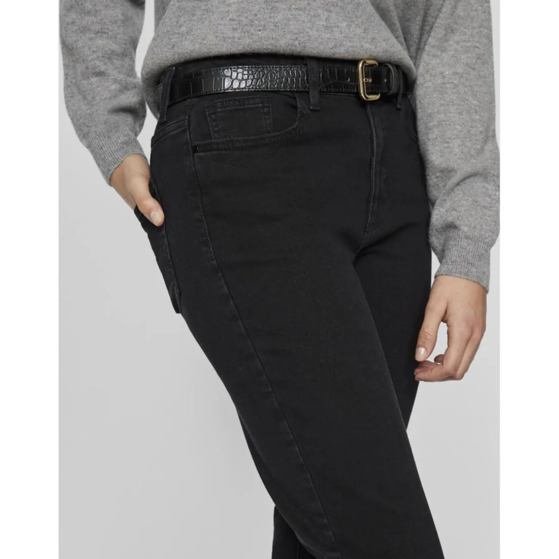 Jean flare Lbd Osc Betty noir en coton Xia