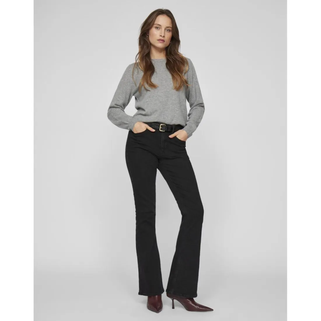 Jean flare Lbd Osc Betty noir en coton Xia