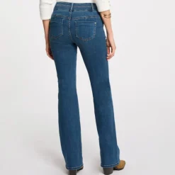 Jean flare Morgan bleu denim en coton