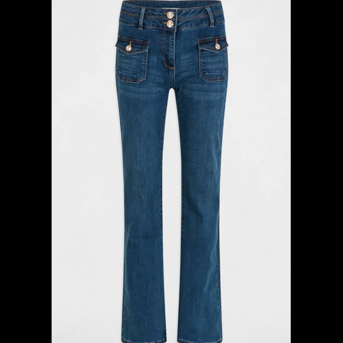 Jean flare Morgan bleu denim en coton