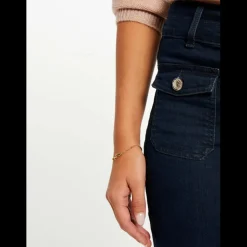 Jean flare Morgan bleu denim en coton