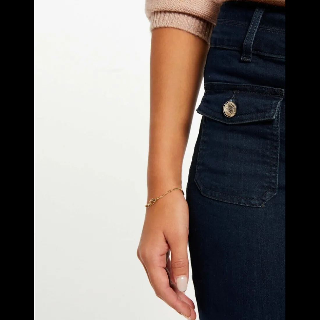 Jean flare Morgan bleu denim en coton