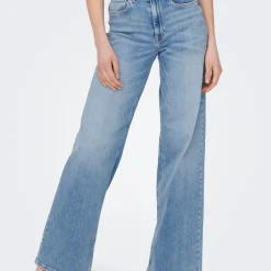 Jean Flare Taille haute ONLMADISON - Bleu en coton Rose