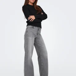 Jean Flare Taille haute ONLMADISON - Gris en coton Molly