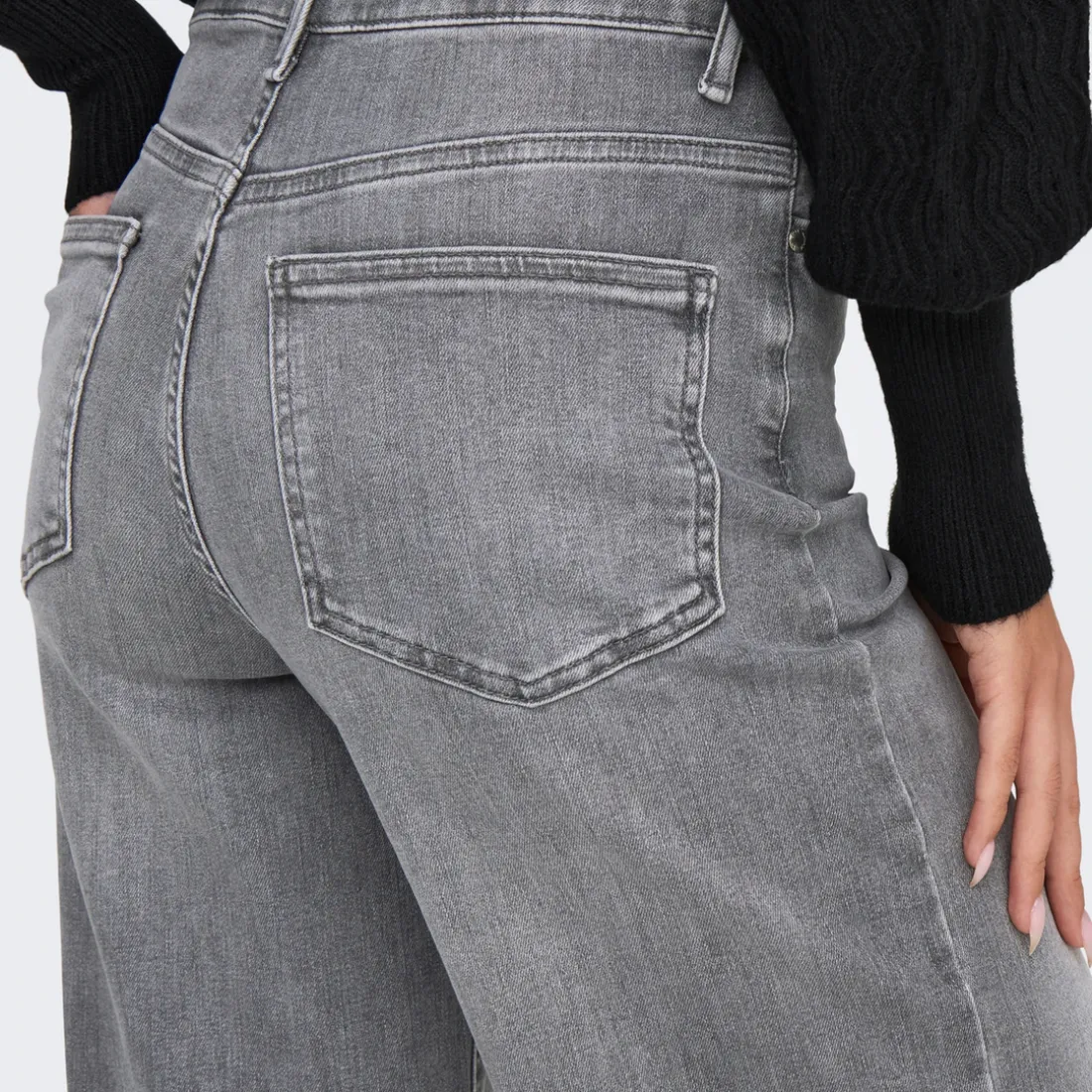 Jean Flare Taille haute ONLMADISON - Gris en coton Molly