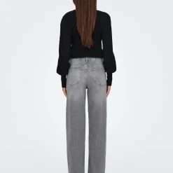Jean Flare Taille haute ONLMADISON - Gris en coton Molly