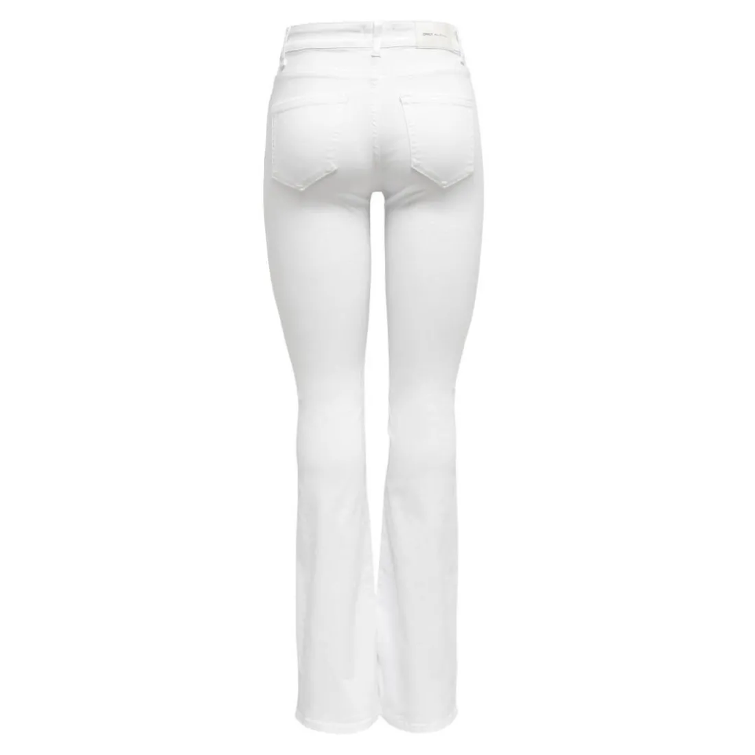 Jean flared taille moyenne blanc en coton Bella